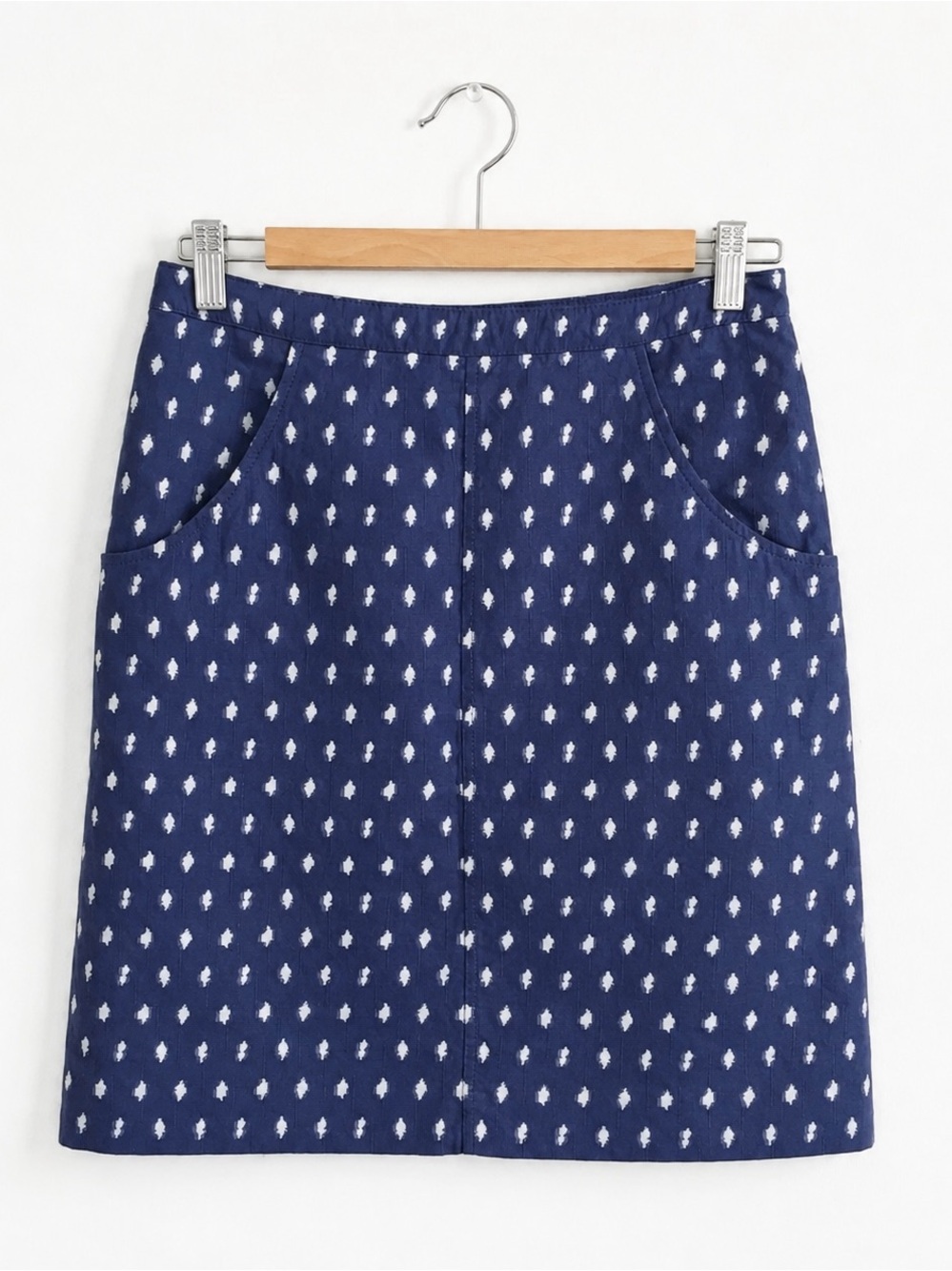 Anne Klein Navy Skirt with White Dot Print - Picture 2 of 6
